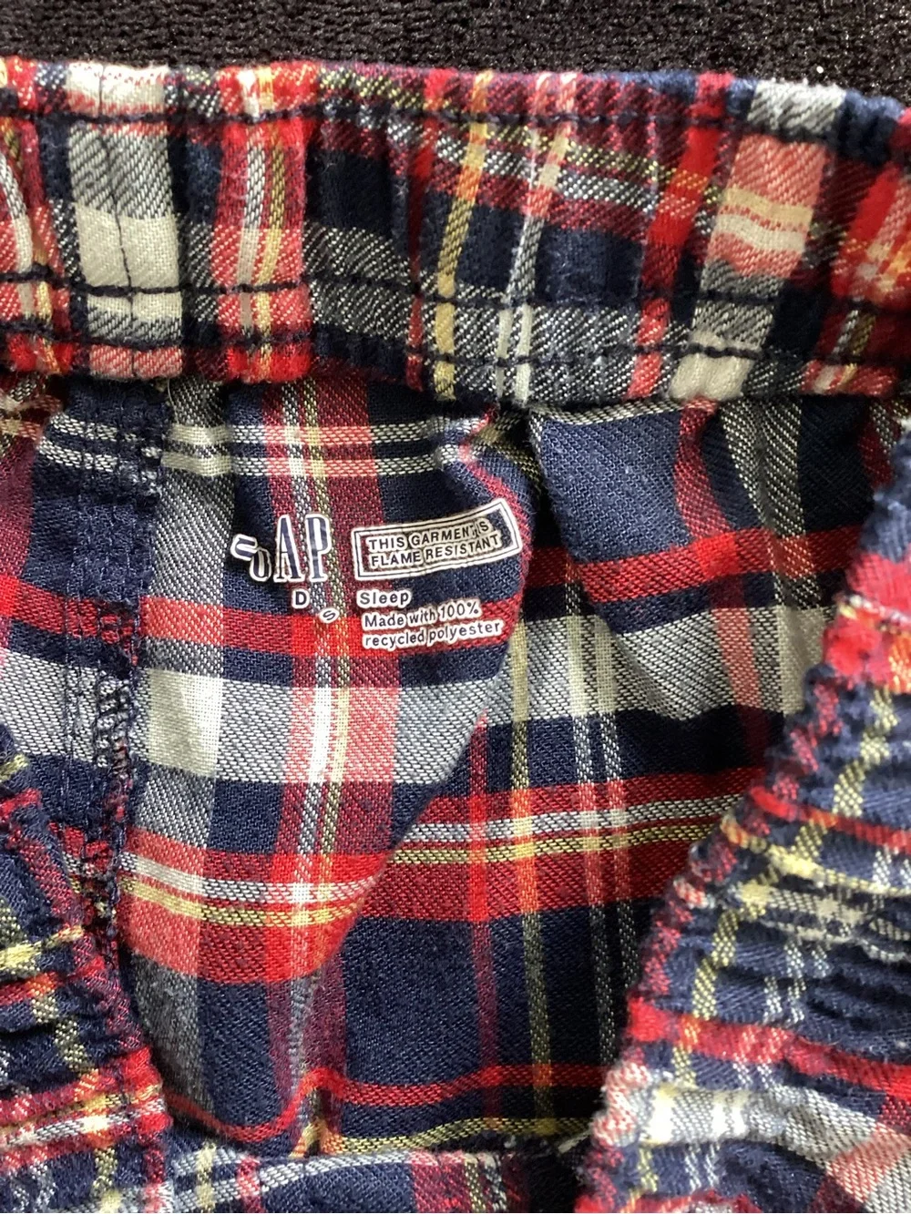 GAP Kids Red, Navy & White Plaid Pajama Bottoms
